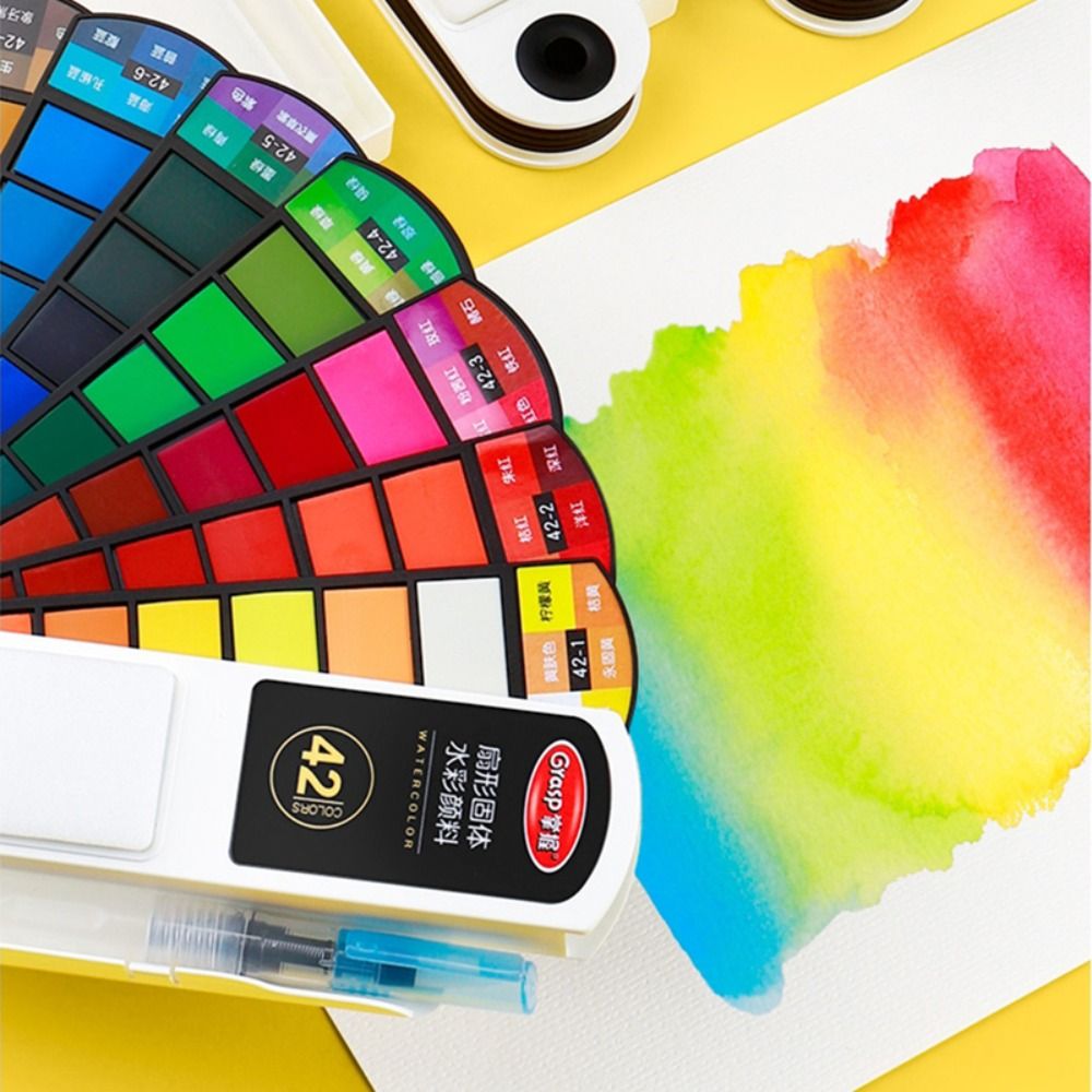 Watercolor Paint Set Solid Pigment - Ensemble de peinture aquarelle pliable avec