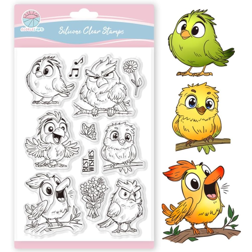 Timbres clairs d'oiseaux drôle - Clear Silicone Stamps For Card Making avis et prix