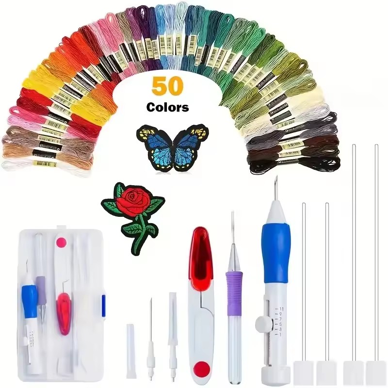 Kit de broderie au poinçon de  - Cotton Embroidery Thread Skeins avis et prix